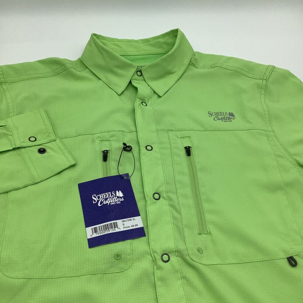 Scheels Outfitters Mens Long Sleeve Snap Button Fishing Shirt‎ Size Small NWT